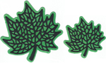 LARGE AND MEDIUM MAPLE LEAVES WITH SHADOWS